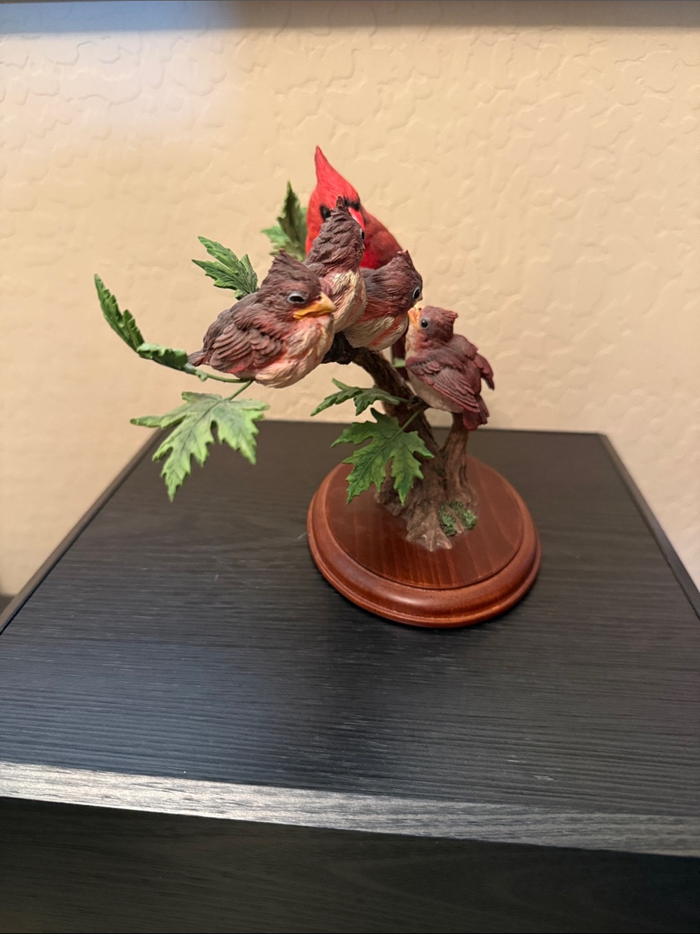 Red Cardinal Bird Family Figurine - Decorative Tree Branch - Picture 6 of 11